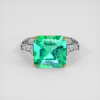 4.15 Ct. Emerald Ring, 18K Yellow & White 1
