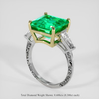 4.15 Ct. Emerald Ring, 18K Yellow & White 2