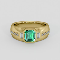 1.01 Ct. Emerald Ring, 18K Yellow Gold 1