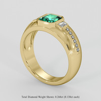 1.01 Ct. Emerald Ring, 18K Yellow Gold 2