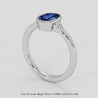 1.27 Ct. Blue Sapphire Ring, Platinum 950 2