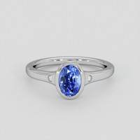 1.28 Ct. Blue Sapphire Ring, Platinum 950 1