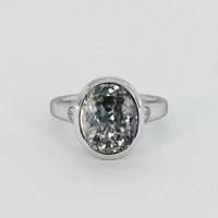 5.69 Ct. Greenish Brown Sapphire Ring, Platinum 950 1