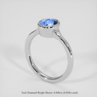 2.12 Ct. Blue Sapphire Ring, Silver 2