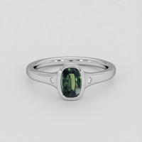 1.02 Ct. Green Sapphire Ring, 10K White Gold 1