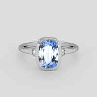 1.80 Ct. Blue Sapphire Ring, 10K White Gold 1