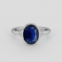 3.23 Ct. Blue Sapphire Ring, 10K White Gold 1