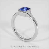 1.35 Ct. Blue Sapphire Ring, 14K White Gold 2