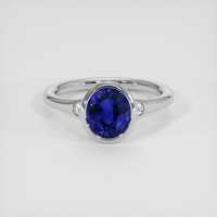2.25 Ct. Blue Sapphire Ring, 14K White Gold 1