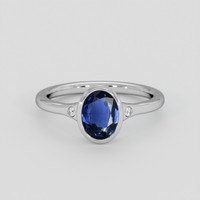 1.27 Ct. Blue Sapphire Ring, 14K White Gold 1