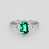 1.18 Ct. Emerald Ring, 18K White Gold 1