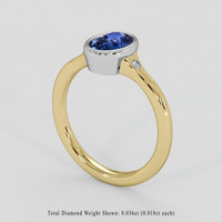 1.14 Ct. Blue Sapphire Ring, 18K White & Yellow 2