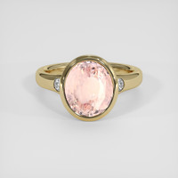 5.48 Ct. Peach Sapphire Ring, 14K Yellow Gold 1