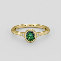 0.87 Ct. Green Sapphire Ring, 14K Yellow Gold 1