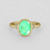 1.68 Ct. Emerald Ring, 18K Yellow Gold 1