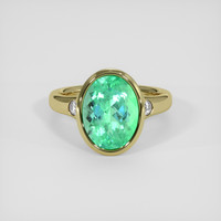 4.28 Ct. Emerald Ring, 18K Yellow Gold 1