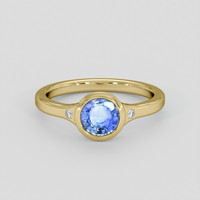 1.03 Ct. Blue Sapphire Ring, 18K Yellow Gold 1