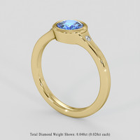 1.03 Ct. Blue Sapphire Ring, 18K Yellow Gold 2