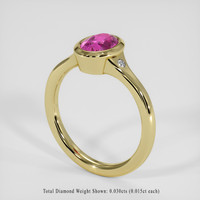 1.00 Ct. Purplish Pink Sapphire Ring, 18K Yellow Gold 2