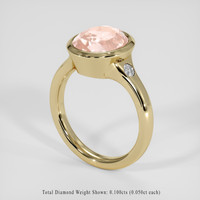 5.48 Ct. Peach Sapphire Ring, 18K Yellow Gold 2