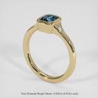 1.00 Ct. Greenish Blue Sapphire Ring, 18K Yellow Gold 2
