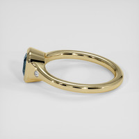 1.00 Ct. Greenish Blue Sapphire Ring, 18K Yellow Gold 4
