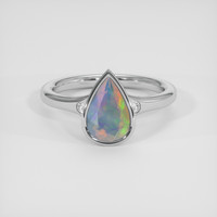 1.57 Ct. Multi Color Opal Ring, Silver 1