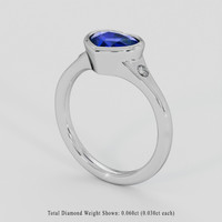 1.70 Ct. Blue Sapphire Ring, 14K White Gold 2