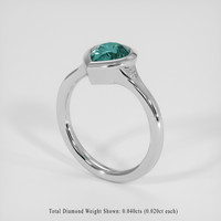 1.26 Ct. Greenish Blue Sapphire Ring, 14K White Gold 2