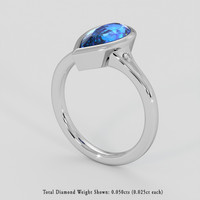 3.39 Ct. Blue Sapphire Ring, 14K White Gold 2