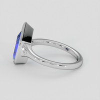 3.39 Ct. Blue Sapphire Ring, 18K White Gold 4