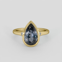 3.65 Ct. Bluish Grey Spinel Ring, 14K Yellow Gold 1