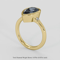 3.65 Ct. Bluish Grey Spinel Ring, 14K Yellow Gold 2