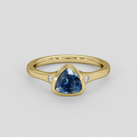 1.24 Ct. Greenish Blue Sapphire Ring, 14K Yellow Gold 1