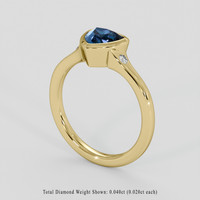 1.24 Ct. Greenish Blue Sapphire Ring, 14K Yellow Gold 2