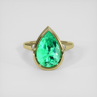 3.74 Ct. Emerald Ring, 18K Yellow Gold 1