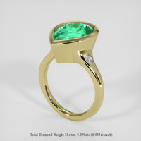 3.74 Ct. Emerald Ring, 18K Yellow Gold 2