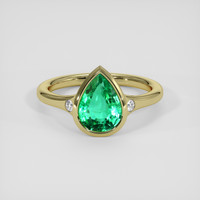 1.84 Ct. Emerald Ring, 18K Yellow Gold 1