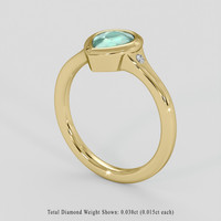 1.14 Ct. Greenish Blue Sapphire Ring, 18K Yellow Gold 2