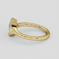 1.14 Ct. Greenish Blue Sapphire Ring, 18K Yellow Gold 4