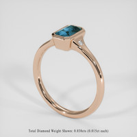 2.01 Ct. Greenish Blue Sapphire Ring, 14K Rose Gold 2
