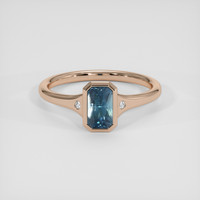 2.01 Ct. Greenish Blue Sapphire Ring, 18K Rose Gold 1