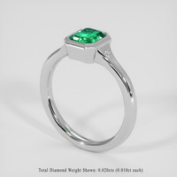0.83 Ct. Emerald Ring, Silver 2
