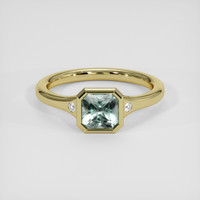 1.04 Ct. Bluish Green Sapphire Ring, 14K Yellow Gold 1