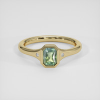 1.04 Ct. Bluish Green Sapphire Ring, 14K Yellow Gold 1
