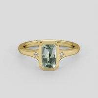 1.11 Ct. Green Sapphire Ring, 14K Yellow Gold 1