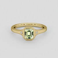 1.31 Ct. Yellowish Green Sapphire Ring, 14K Yellow Gold 1