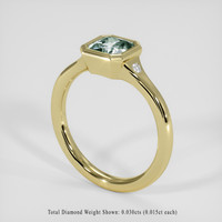 1.04 Ct. Bluish Green Sapphire Ring, 18K Yellow Gold 2