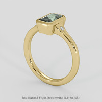 1.11 Ct. Green Sapphire Ring, 18K Yellow Gold 2