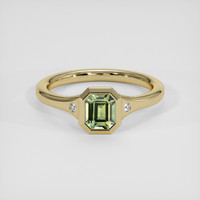 0.99 Ct. Yellowish Green Sapphire Ring, 18K Yellow Gold 1